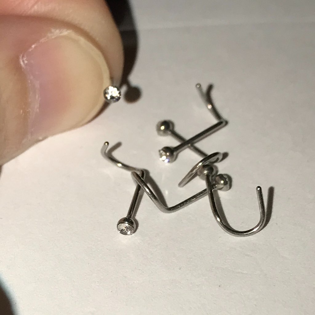Clear 22 Gauge Curved Nose Rings